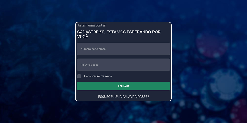 Preenchendo dados pessoais para efetuar login.