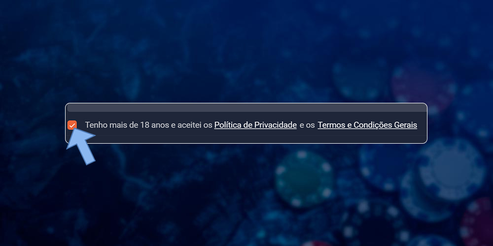 Concorde com os termos de uso da página da conta do cassino.