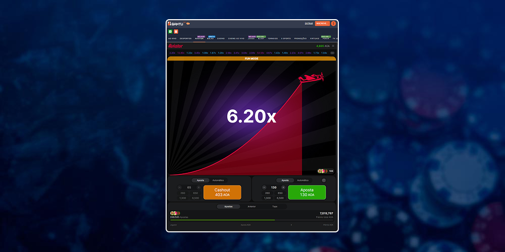 Comece a jogar o jogo online e a fazer apostas.